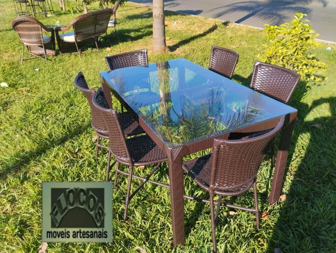 Conjunto de Mesa de Jantar com 6 Cadeiras