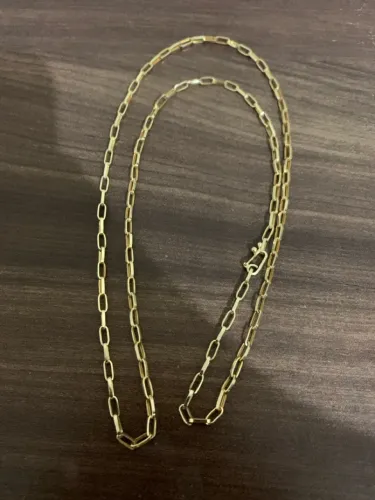 Corrente tijolinho (cartie) - 3mm - 71cm - ouro 18