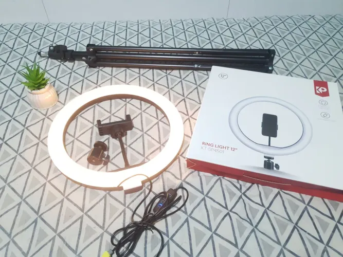 Ring Light 12'' 30cm diâmetro com Tripé e Suporte para Celular