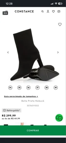 Bota preta cano médio