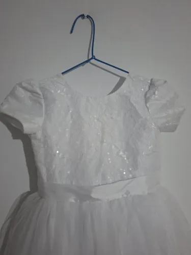 Vestido de festa infantil branco vesta ate 10 anos
