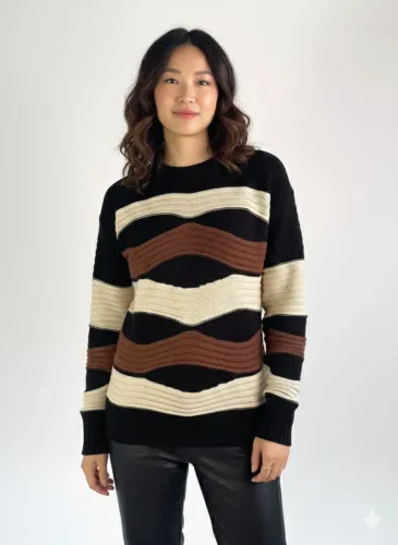 Blusa nervuras em ondas 