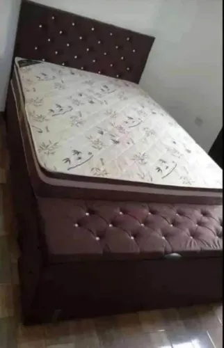 CAMA CASAL COMPLETA ITENS BASE BAU+COLCHÃO + CABECEIRA E RECAMIER 