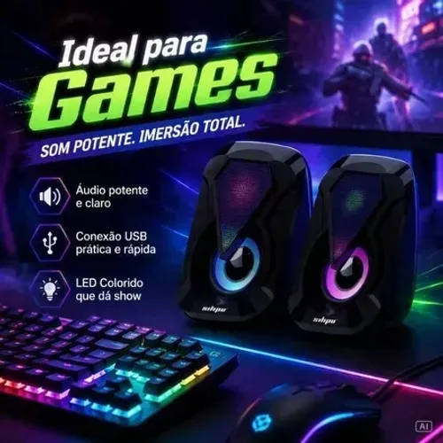 caixa de som PC com rgb