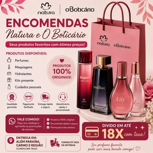 VENDO PERFUMES E COSMETICOS NATURA, AVON, EUDORA E BOTICARIO