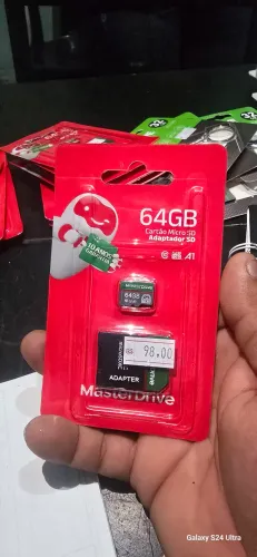 Cartão de Memória MasterDrive 64g e Pen-drive 32giga Leia