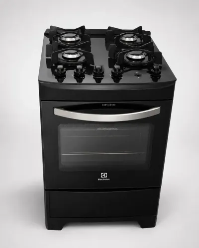 Fogão Electrolux fe4gb Preto com Mesa de Vidro