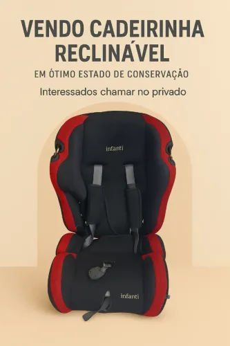 Cadeirinha infantil para carro.