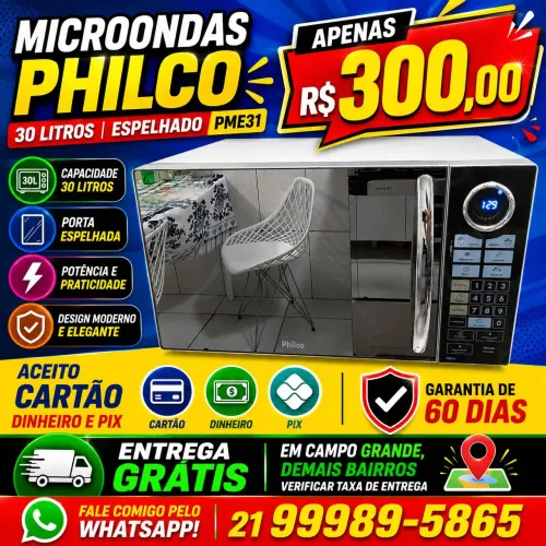Microondas Philco 30 Litros Espelhado