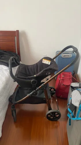 Carrinho De Bebe Extreme Must Galzerano Travel System Moisés Cor Preto Estrutura Metalico