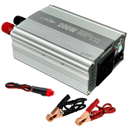 Inversor Energia Veiculo Barco Camping Pesca 12v 220v 200w