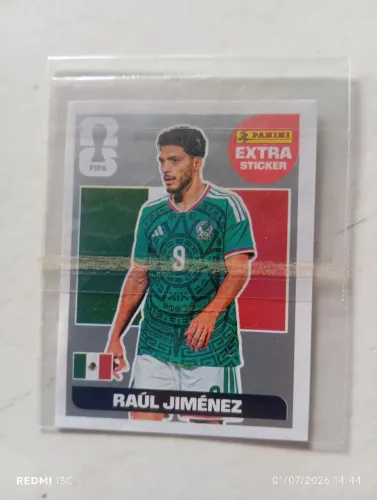 Figurinhas extra sticker Raúl Jiménez 2026<br><br>?Nova<br>?Ótimo estado <br>?Boa para colecionador