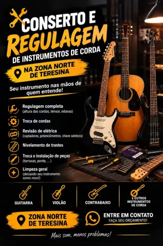 Conserto e regulagem de instrumentos músicais