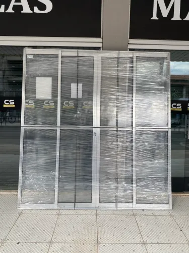 PORTA DE VIDRO DE CORRER 4F 2.10X2.00 - VENDA CERTA
