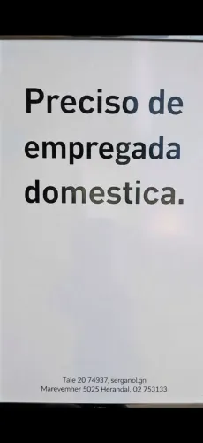 PRECISO DE EMPREGADA DOMESTICA