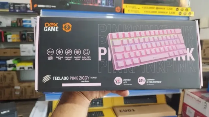 TECLADO MECANICO 60% ROSA PINK GAMER