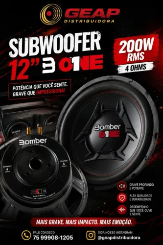 SUBWOOFER 12" B ONE 200W BOMBER