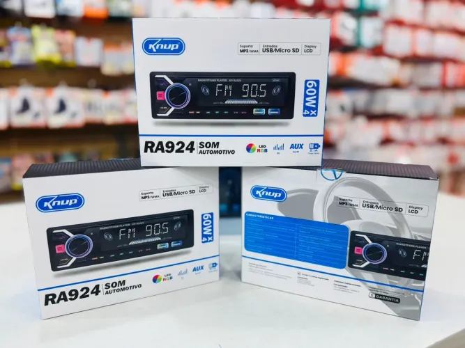 Som automotivo 60w Bluetooth, pen drive, cartão de memória e radio