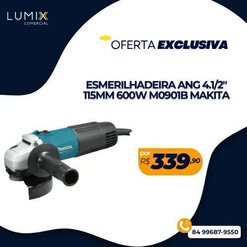 ESMERILHADEIRA ANG 4.1/2" 115MM 600W M0901B MAKITA