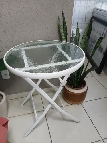 Mesa tampo de vidro