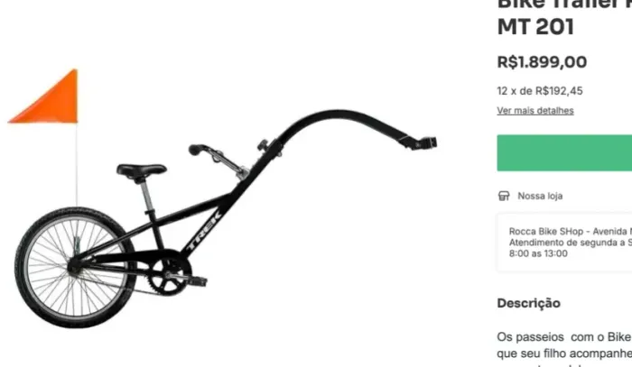 Bike Trailer Reboque Aro 20 Trek MT 201