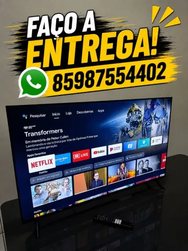 TV TCL SEMP 43*, Android, 4K, com controle original, com os pés. Pouco tempo de uso.