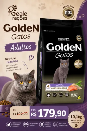 Ração Golden Gatos castrados salmão 10,1kg + entrega grátis