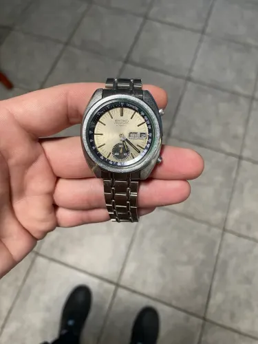 Relógio Seiko 6139 6012 mostrador prata