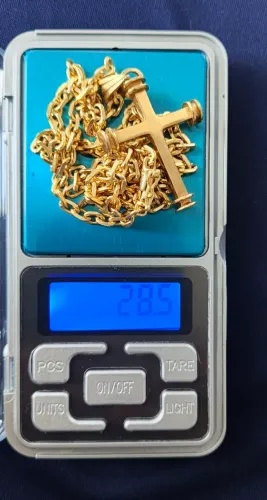 Corrente em prata banhada em ouro 18k