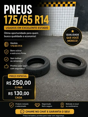 Par de pneus usados 175/65 R14