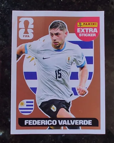 Federico Valverde Bronze - Extra Sticker Panini Copa do Mundo (Original)