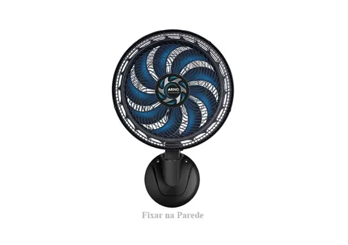 Ventilador de Parede Arno X-TREME, Oscilação 80º, 3 Veloc, Silencioso, 9 Pás 160w 40cm