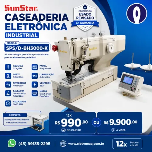 Maquina Caseaderia Eletronica SunStar - Caseado Reto