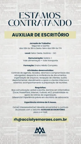 Auxiliar de Escritório - Accioly e Moraes Advogados