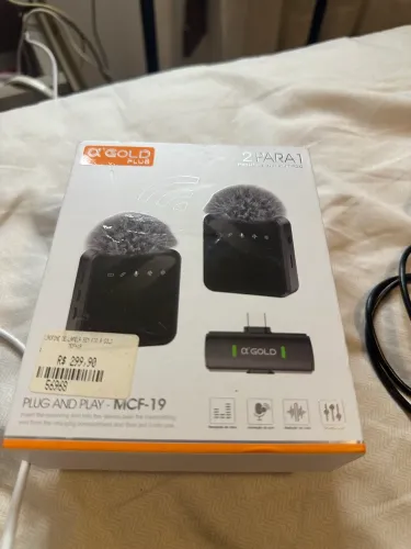 2 Microfones Lapela Tipo C e Lightning Novos