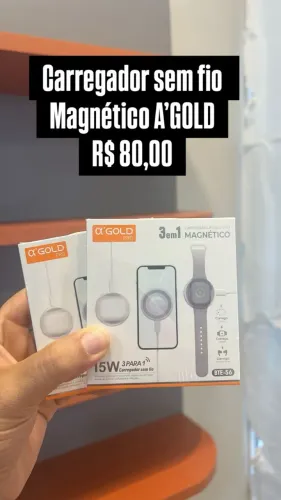 Carregador sem fio Magnético A´GOLD - Loja Fisica