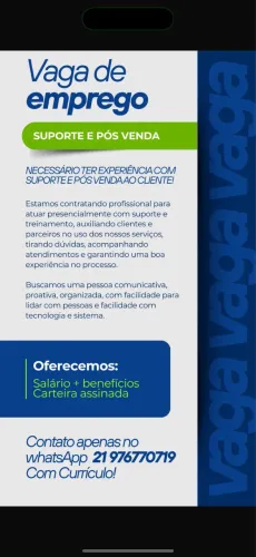 Suporte / Pós venda - Somente morador de Cabo Frio 