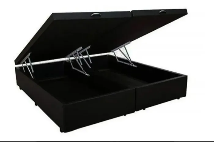 Cama box baú Queen Bipartido preta