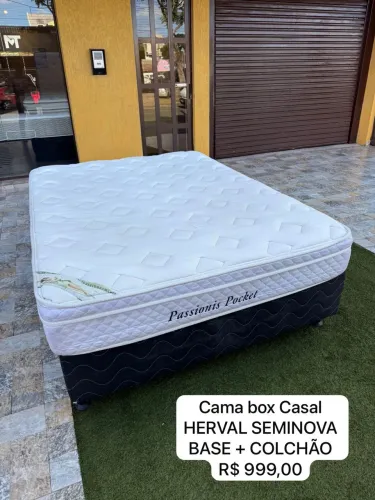 Colchão de Casal + base box SEMINOVO TOP - Entrego!