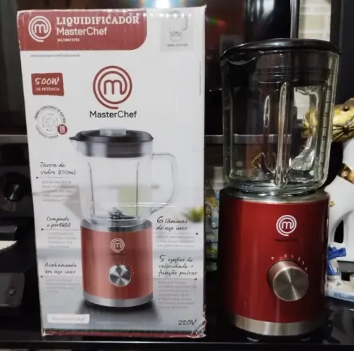 Mini Liquid. Masterchef 220 Volts Jarra Vidro 800ml InoxVermelho Zero KM. Leia o Anuncio