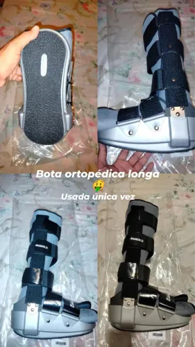 Joelheira e tornozeleira ortopédica.