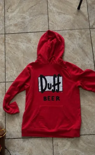 Moletom Vermelho Duff Beer Os Simpsons com Capuz