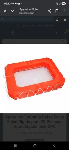 Balsa salvatagem 20 pessoas