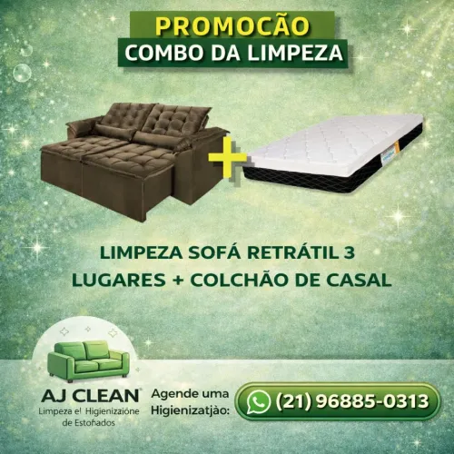 Promoção limpeza de sofá + limpeza de colchão 