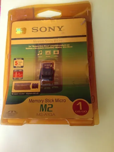 Cartão de Memória Sony Memory Stick Micro M2. 1GB.Lacrado com Adaptador