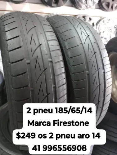 Pneus 185/65/14 Firestone os 2 pneu aro 14 $249 reais roda muito ainda não é remold 