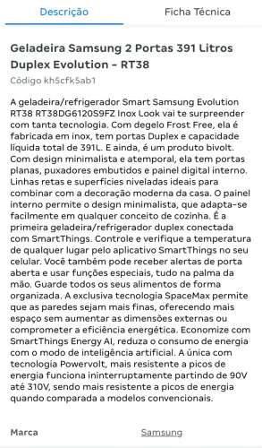 Geladeira Samsung 2 Portas 391 Litros Duplex Evolution - RT38