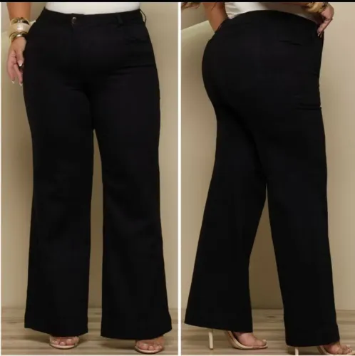 Calça Jeans Wide Leg Preta