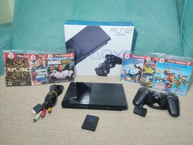 PLAYSTATION 2 SLIM COMPLETO 