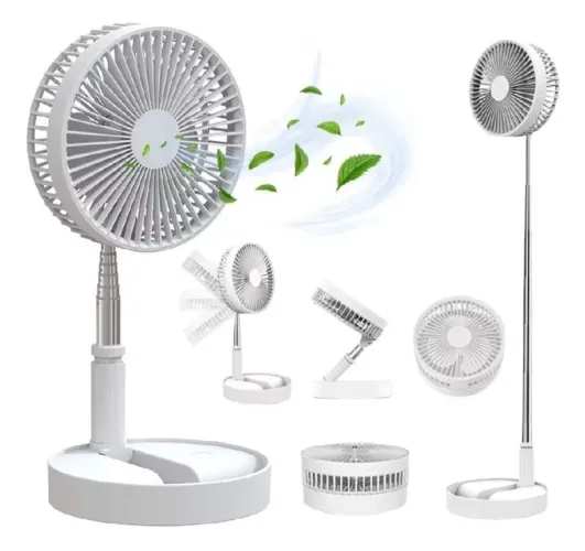 Ventilador de mesa recarregável portátil com ajuste de altura